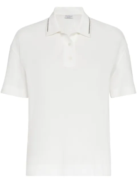 Brunello Cucinelli Monili chain-detailed cotton polo shirt