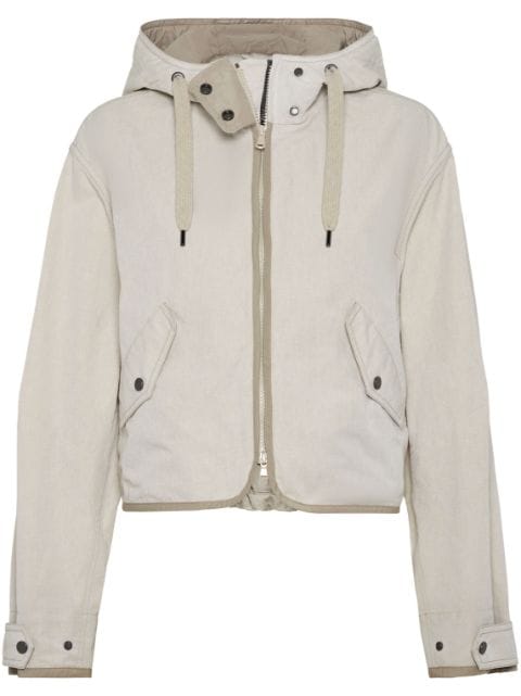 Brunello Cucinelli hooded cotton-blend jacket