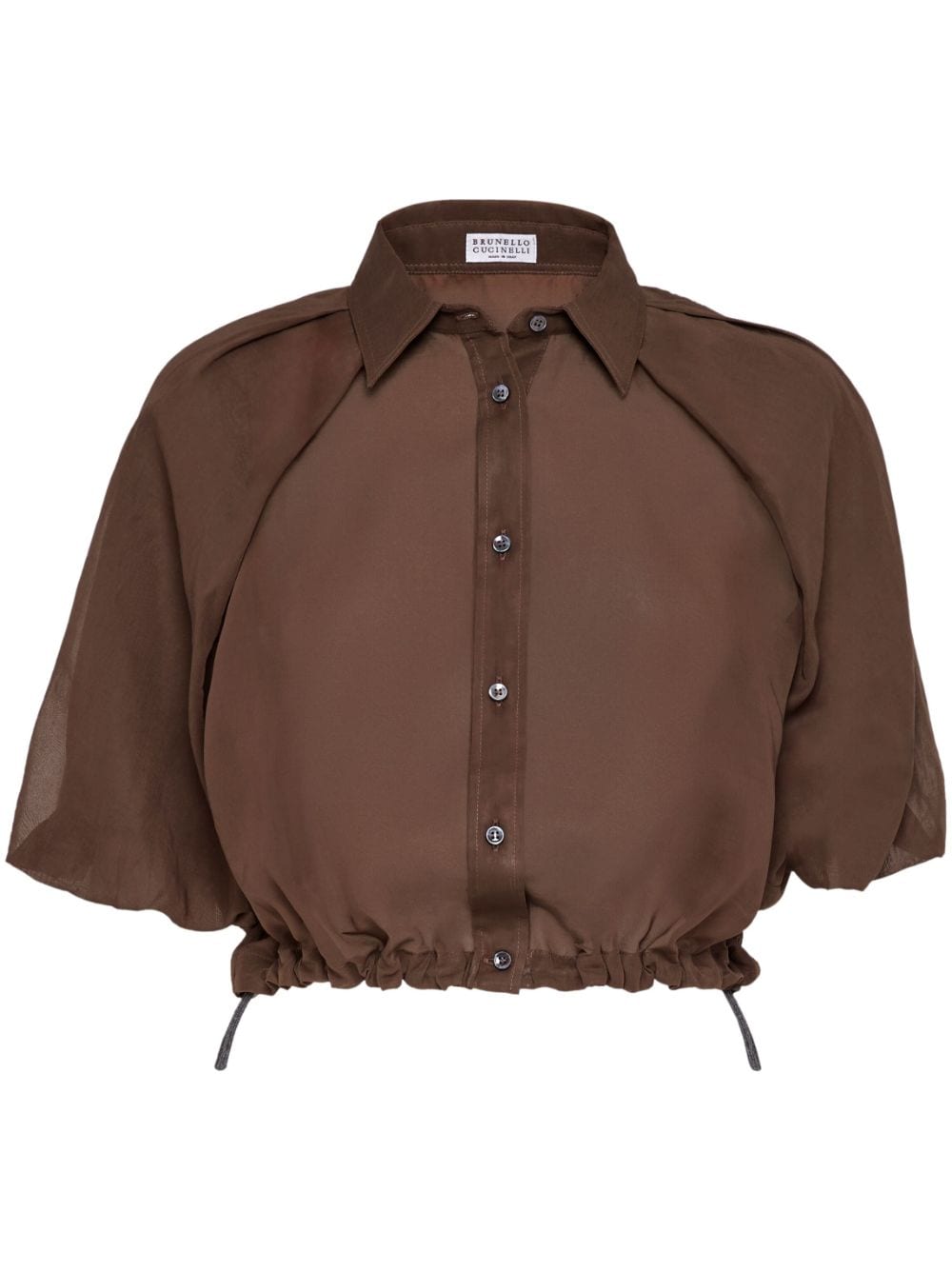 BRUNELLO CUCINELLI CROPPED COTTON SHIRT