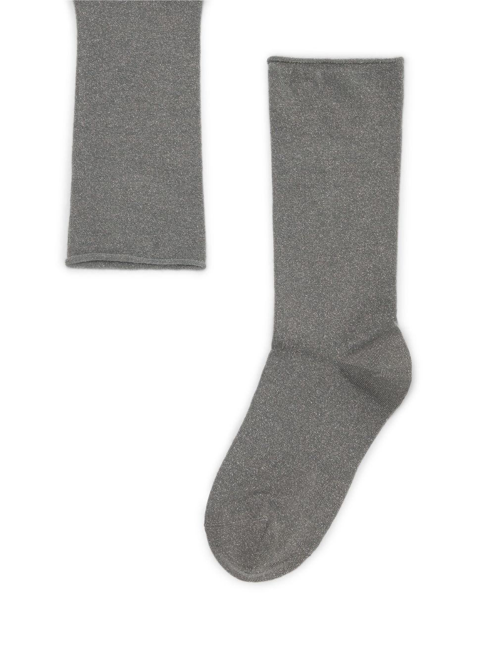 Shop Brunello Cucinelli Lurex Cashmere Blend Socks In Grey