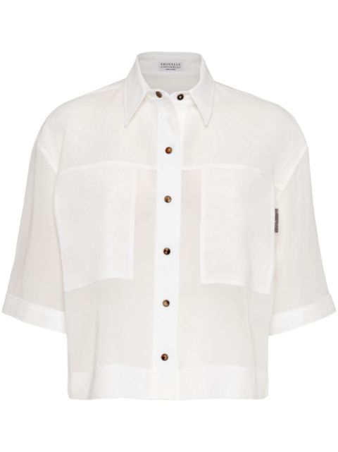 Brunello Cucinelli cropped short-sleeve shirt 