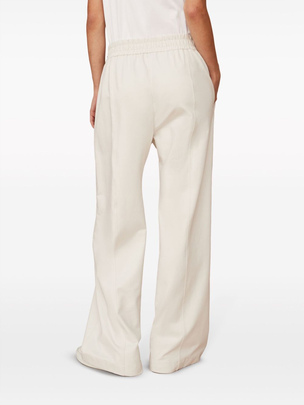 Shop Brunello Cucinelli Monili Chain Wide-leg Trousers In Nude