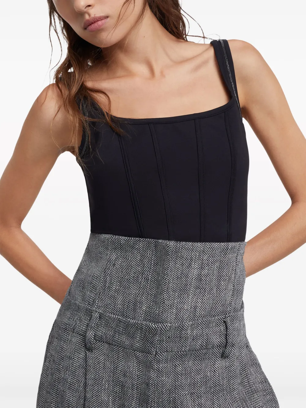Brunello Cucinelli Cropped tanktop Zwart