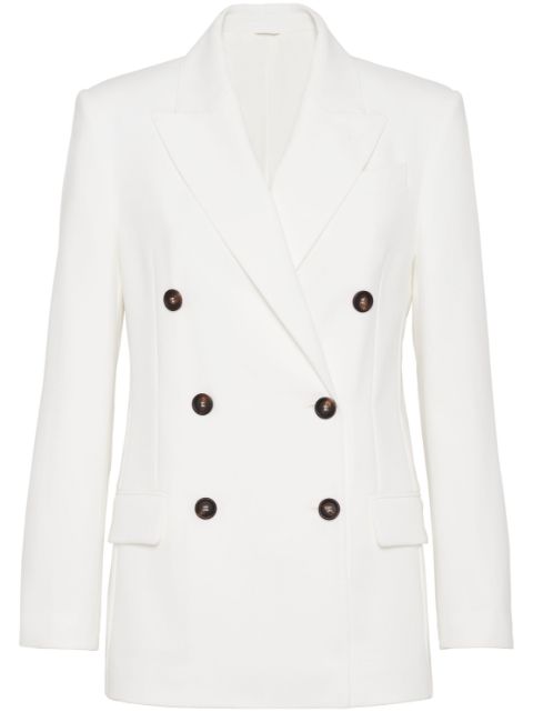 Brunello Cucinelli double-breasted cotton-twill blazer Women