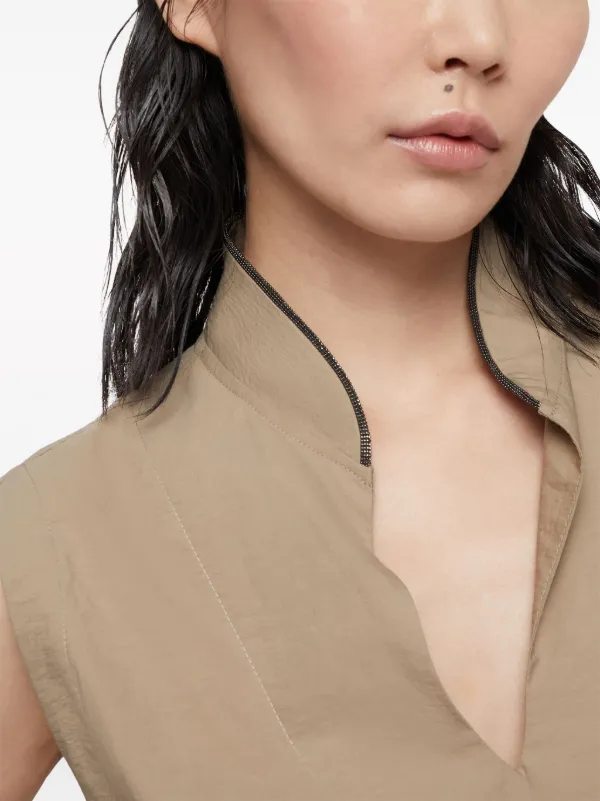 Brunello Cucinelli Belted Sleeveless Maxi Dress | Neutrals