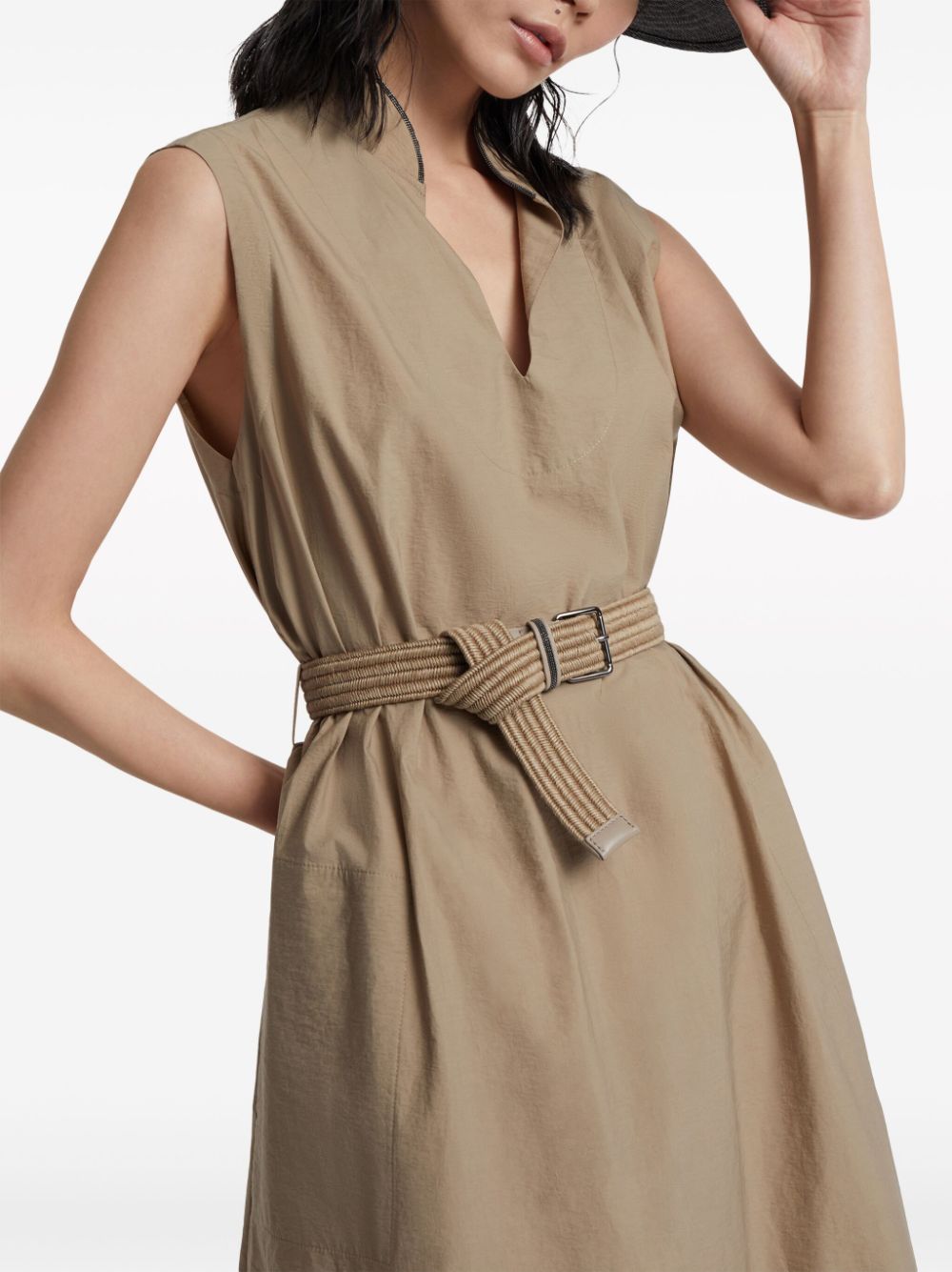 Brunello Cucinelli belted sleeveless maxi dress Women