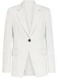 Brunello Cucinelli gabardine-weave single-breasted blazer - White