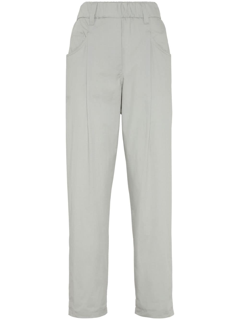 straight-leg cotton trousers