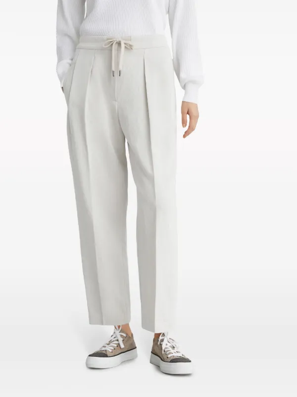 Brunello Cucinelli straight-leg Gabardine Trousers | Neutrals