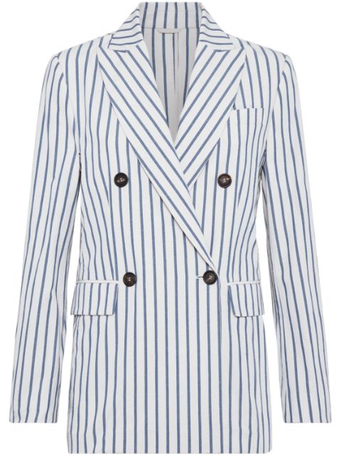 Brunello Cucinelli striped double-breasted blazer Women