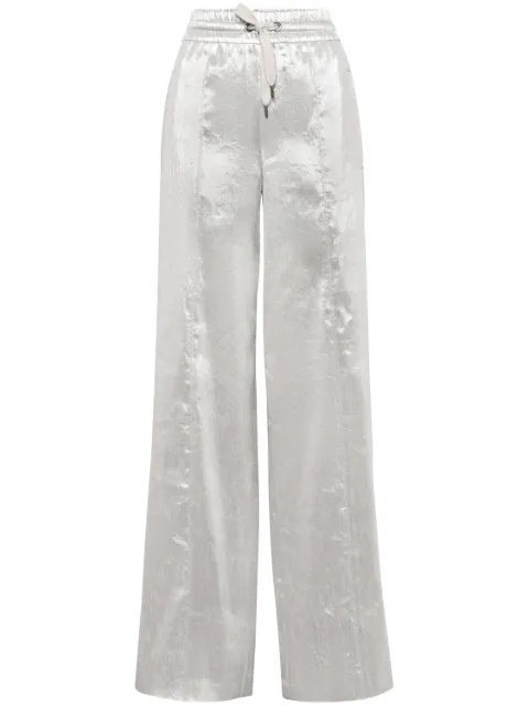 Brunello Cucinelli metallic wide-leg trousers