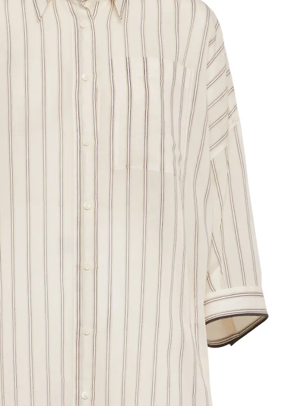 Brunello Cucinelli MM8319069GC1265 関税送料込 Brunello Cucinelli Monili chain-detail Shirt | Neutrals