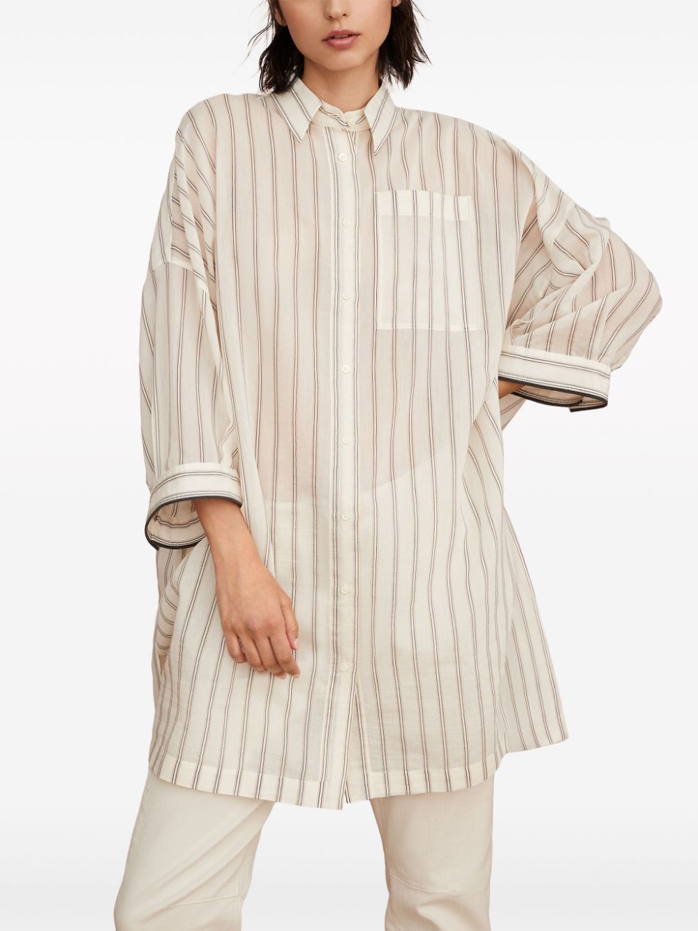 Shop Brunello Cucinelli Monili Chain-detail Shirt In Neutrals