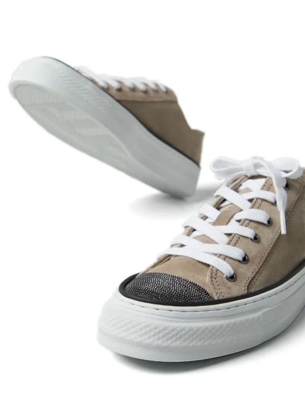 スニーカー BRUNELLO CUCINELLI Women Sneakers MZSFG2645 8767 BROWN Suede runners for Woman in Pine Cone Brown | Brunello Cucinelli