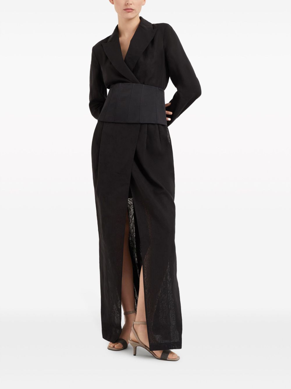 Shop Brunello Cucinelli Corset-panel Cotton Organza Dress In Black