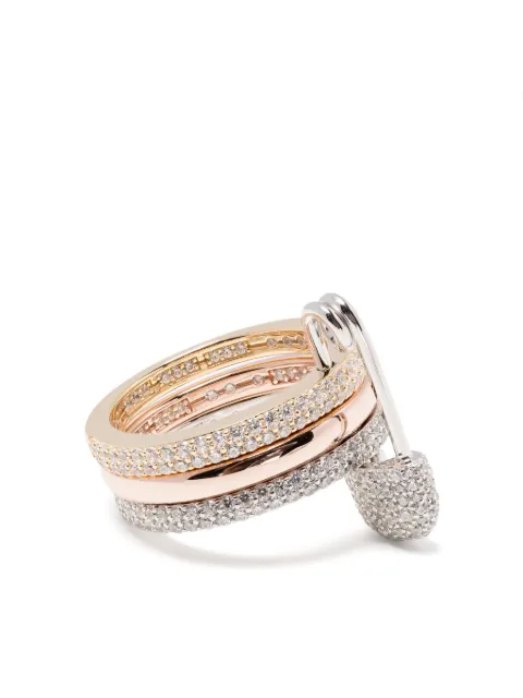 APM Monaco safety pin-motif triple band ring