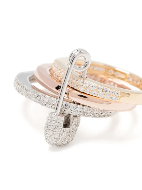 Apm Monaco トリプル Love, Smile, Bonheur Triple Hoop Safety Pin Ring | APM Monaco