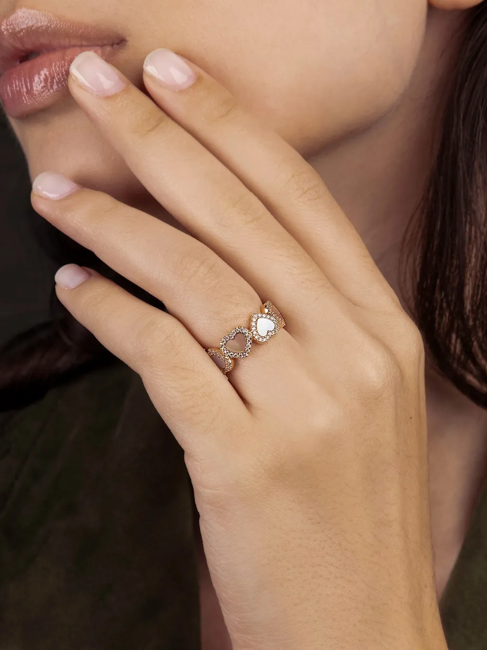 APM Monaco ハートモチーフ リング | ピンク | FARFETCH JP