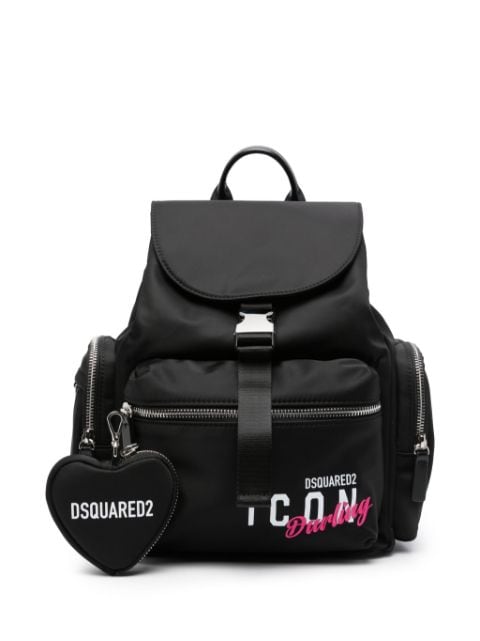 Dsquared2 logo-print gabardine-weave backpack