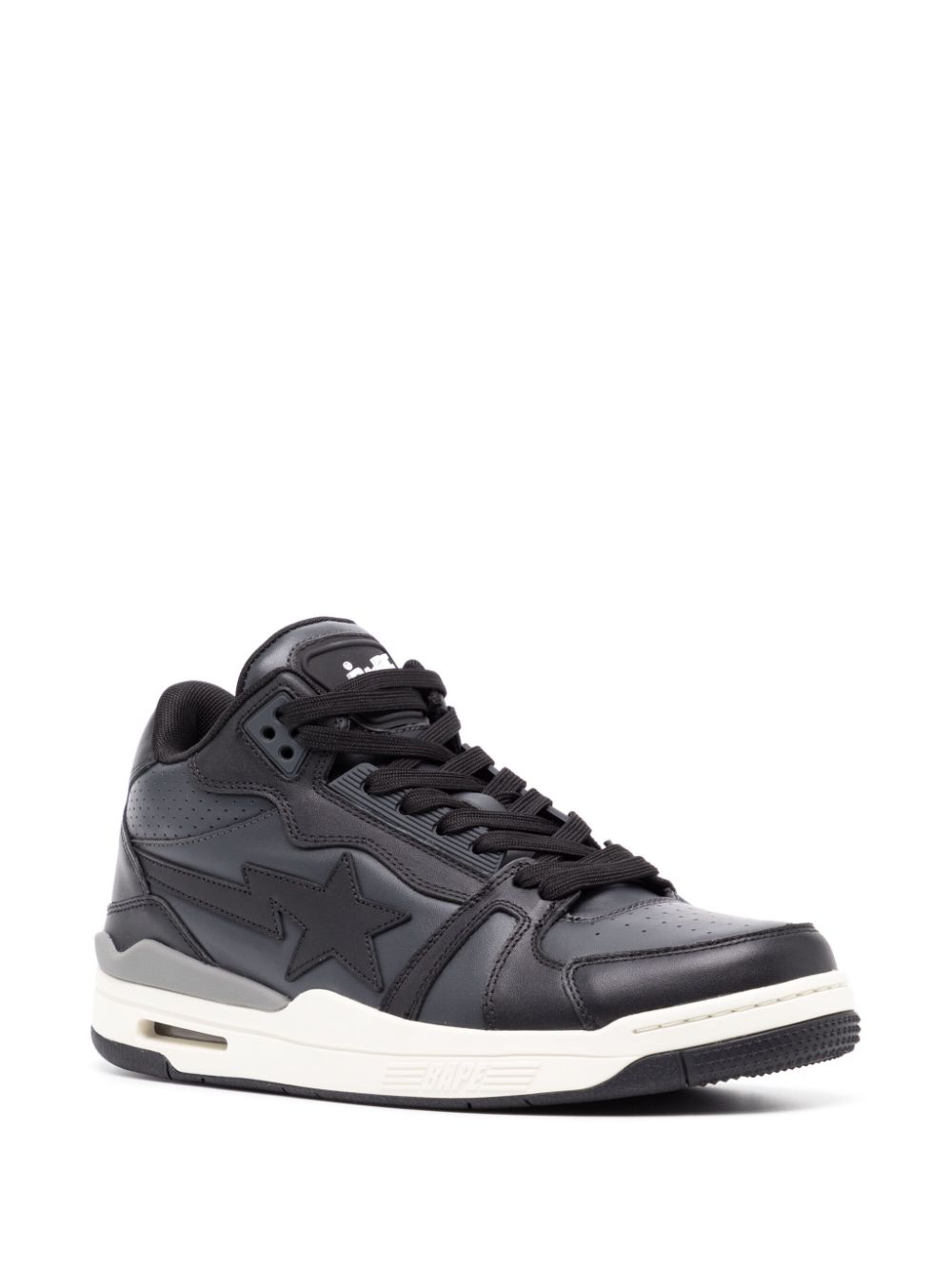 Shop A Bathing Ape Clutch Sta #1 Leather Sneakers In Black