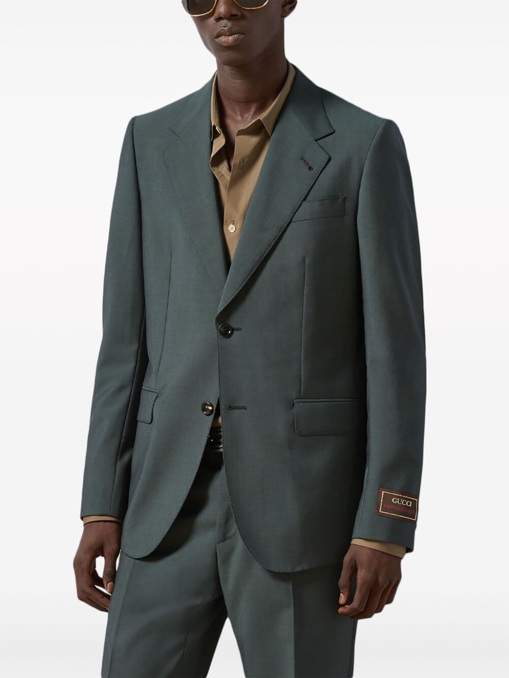 Shop Gucci Single-breasted Wool Suit In Grün