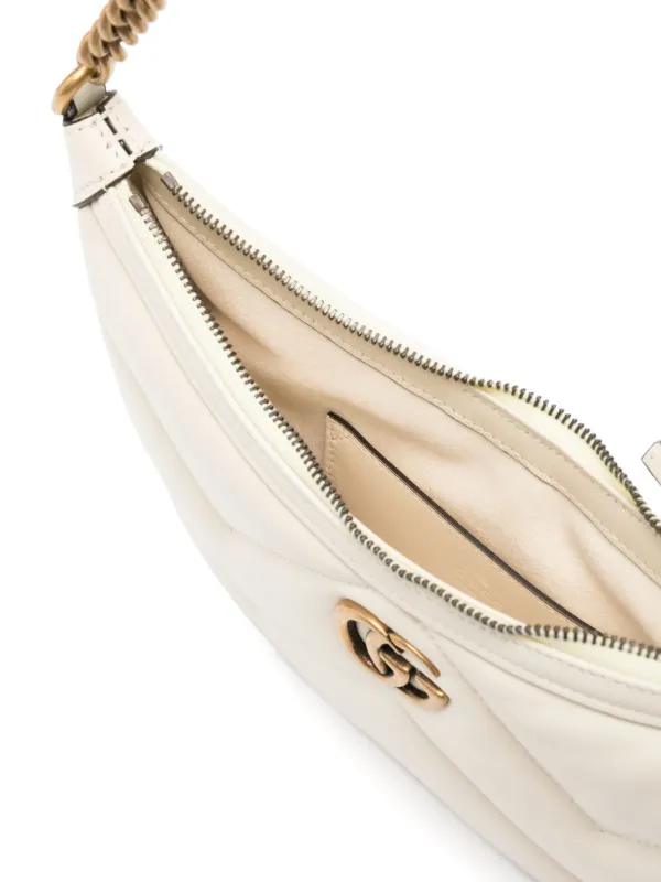 Gucci Small GG Marmont Shoulder Bag | White | FARFETCH