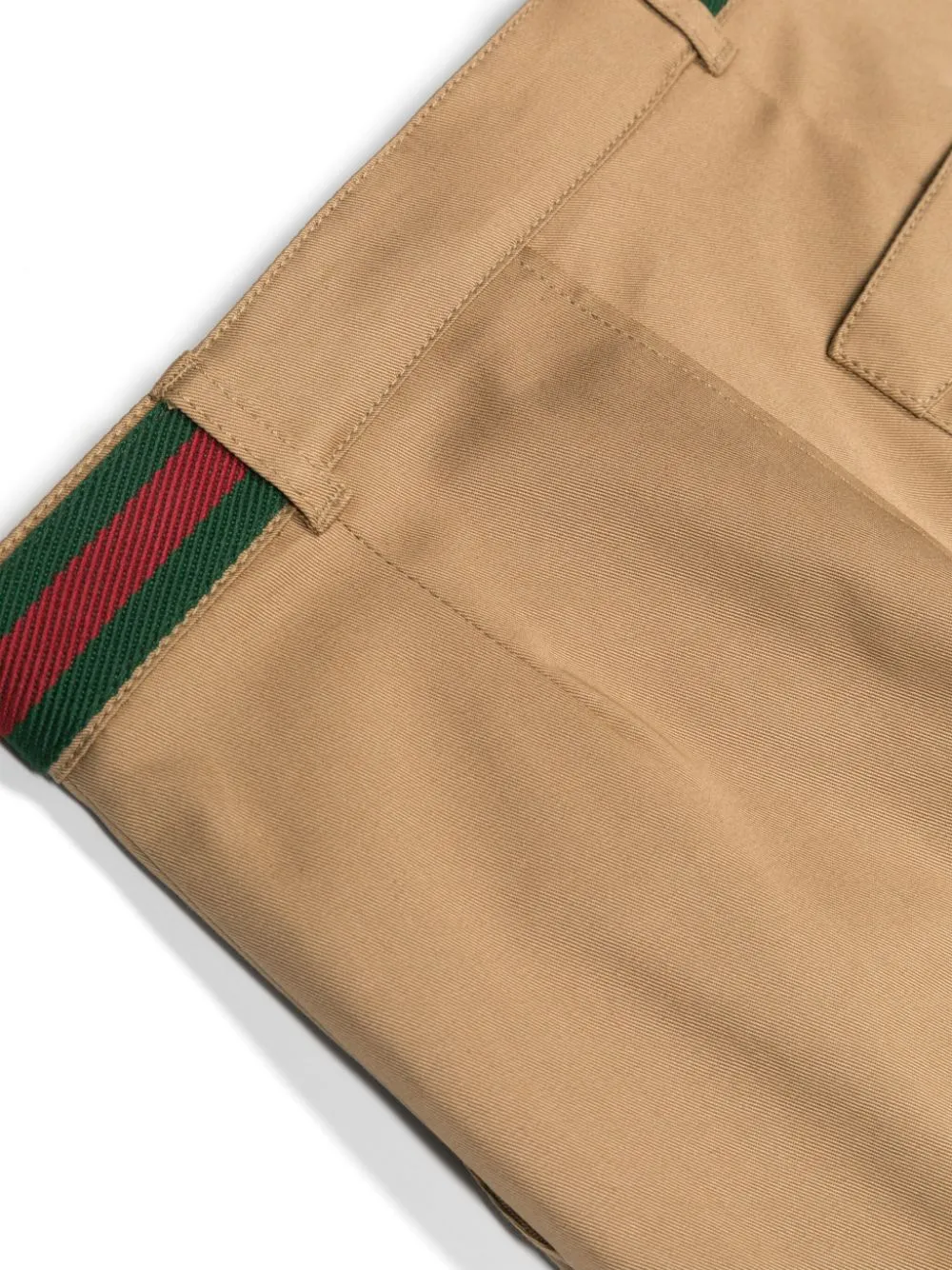  Gucci Kids Web Stripe Cotton Trousers - Neutrals 
