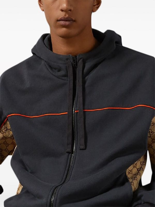 Fendi logo panel outlet hoodie