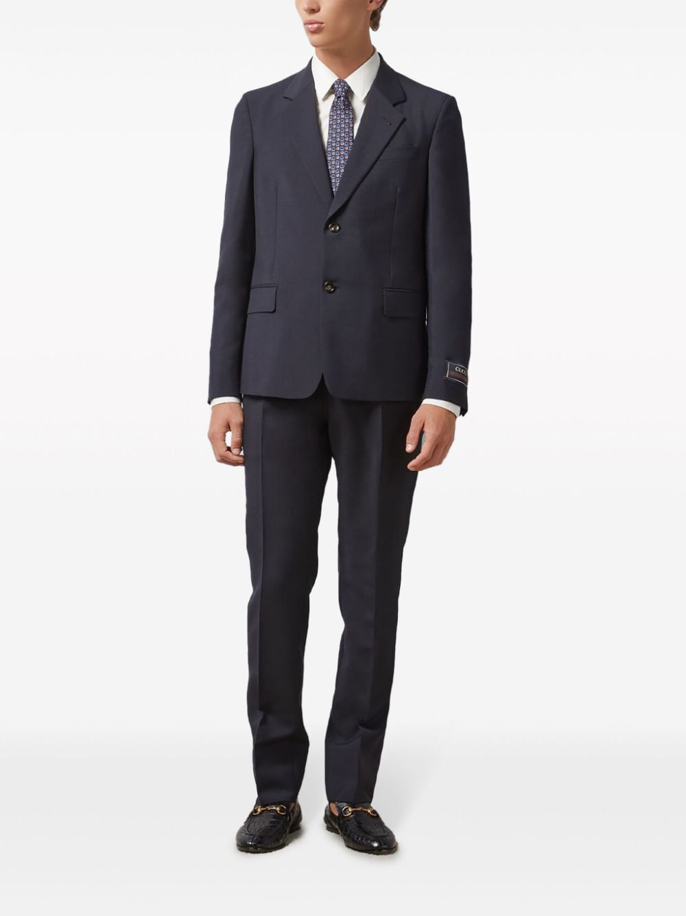 Shop Gucci Single-breasted Wool Suit In Blau