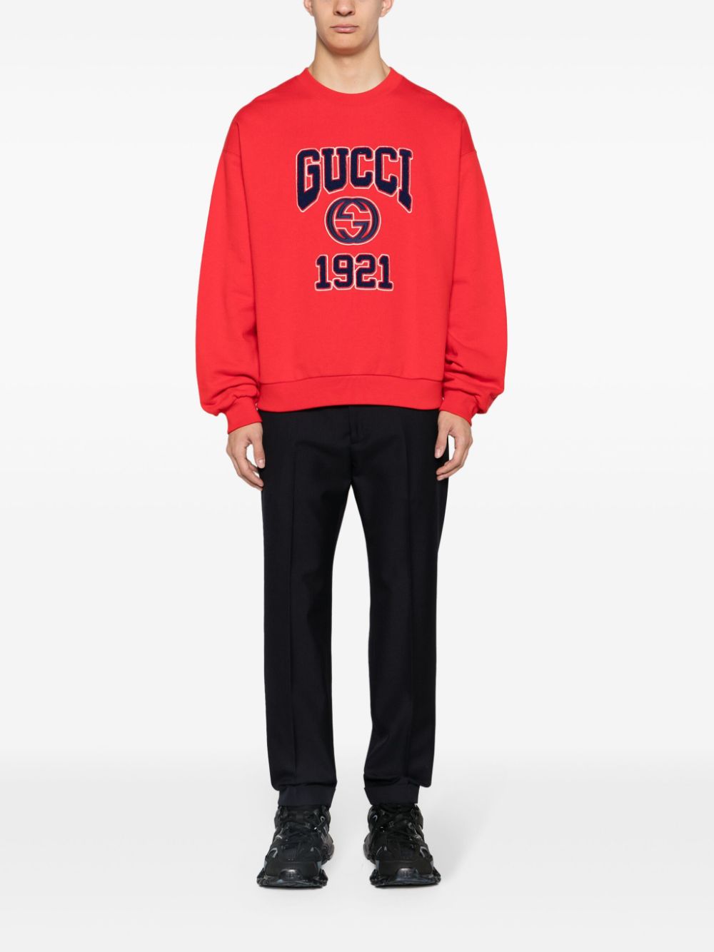 Gucci Interlocking-G cotton sweatshirt - Red