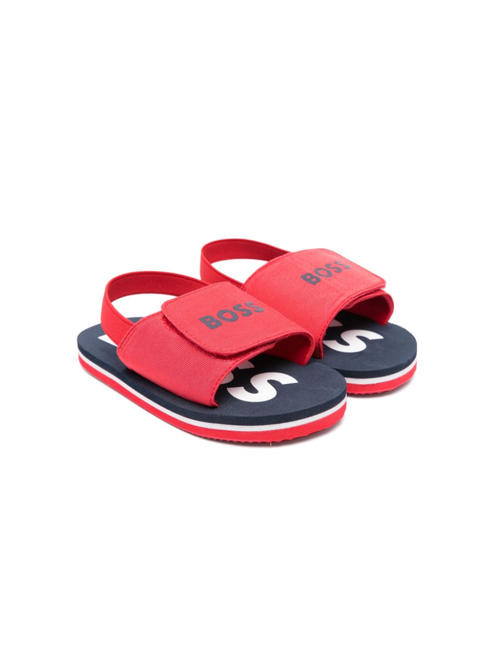 boss kidswear sandales ouvertes à logo imprimé - rouge