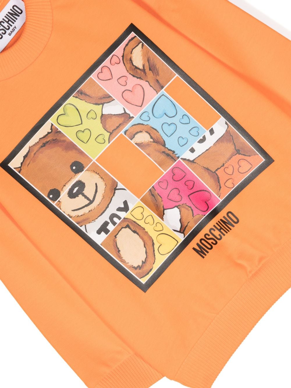 Shop Moschino Teddy Bear Logo-print Sweatshirt In Orange