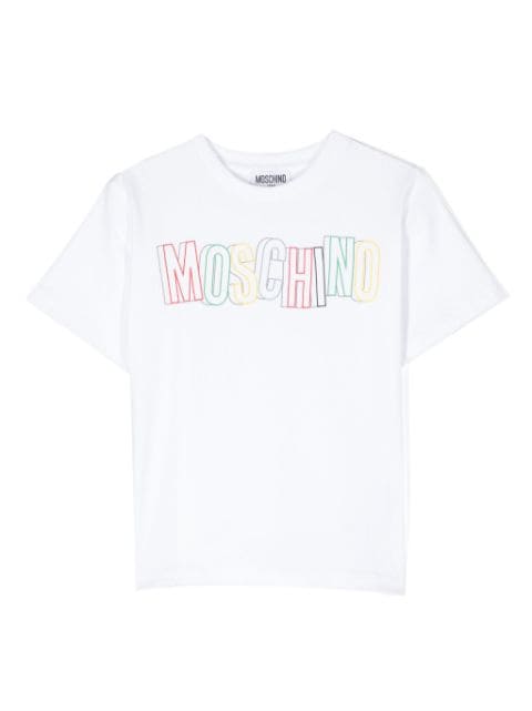 Moschino Kids logo-rubberised cotton T-shirt