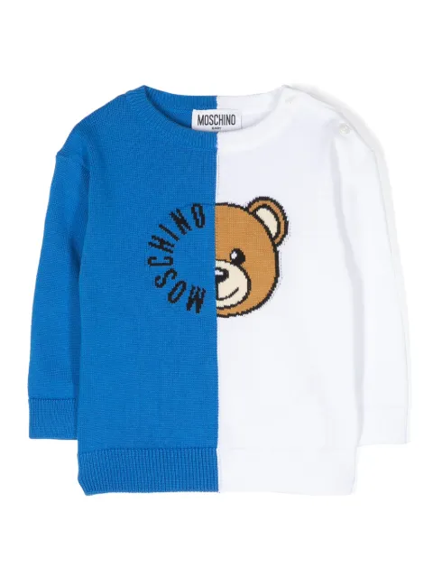 Moschino Kids intarsia-knit logo cotton jumper