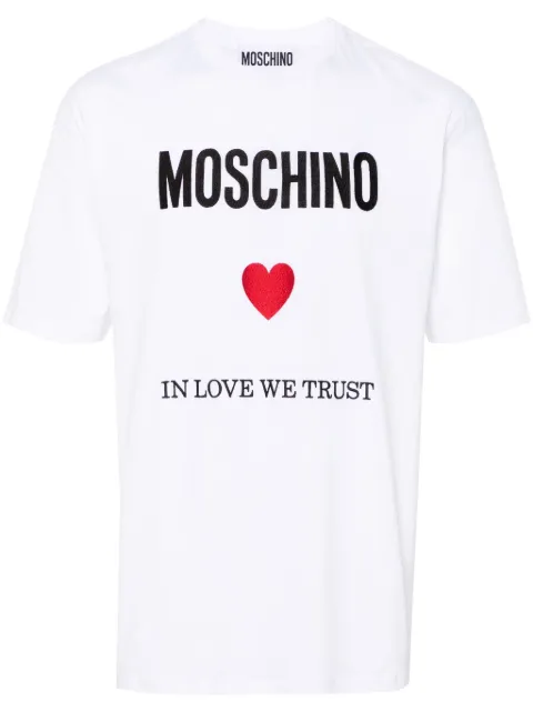 Moschino logo-embroidered cotton T-shirt