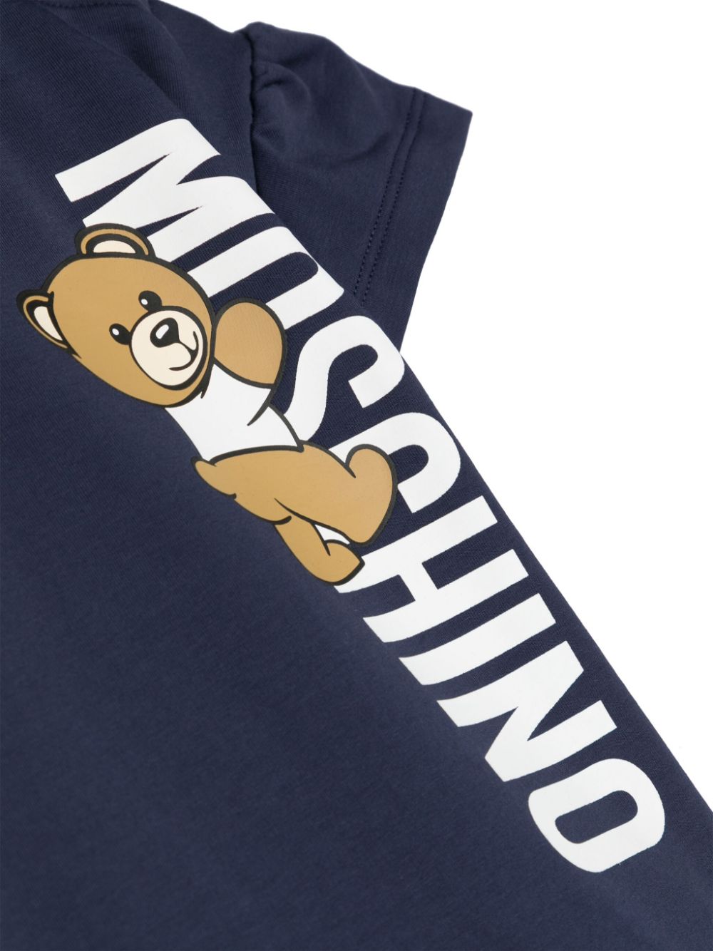 Shop Moschino Teddy Bear Printed Cotton T-shirt In Blue