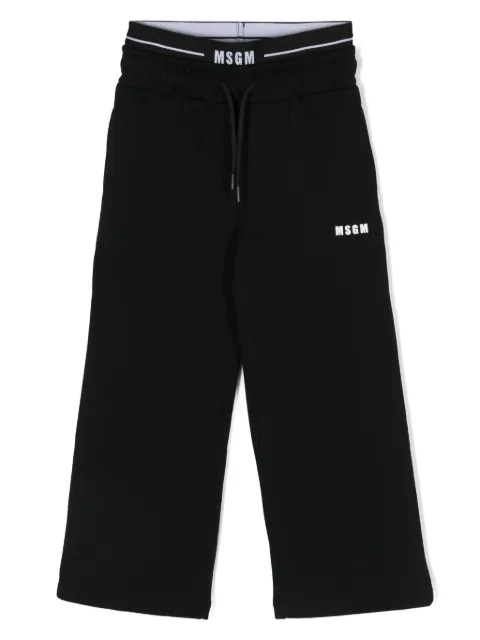 MSGM Kids logo-waistband cotton track pants 