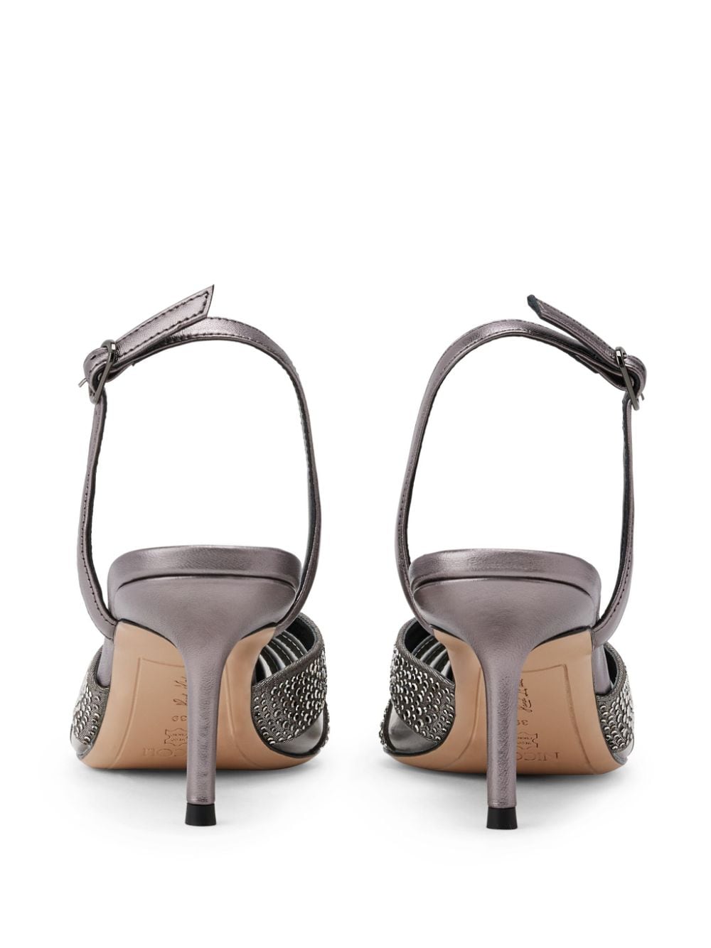 Shop Nicoli Melissa Crystal-embellished Sandals In Grey