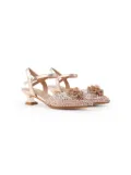 NICOLI Leia crystal flower-embellished sandals - Neutrals