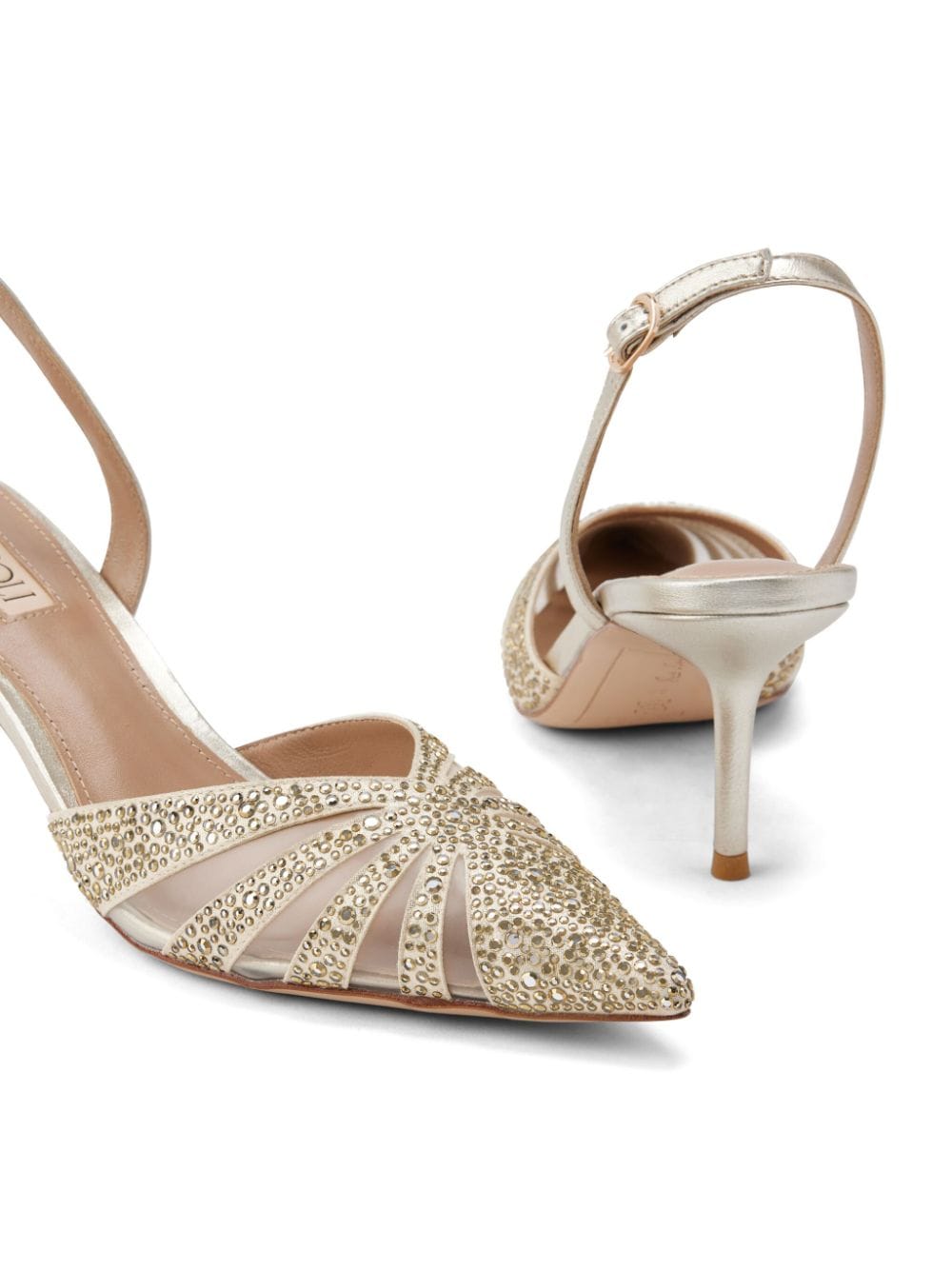 Shop Nicoli Melissa Crystal-embellished Sandals In Gold