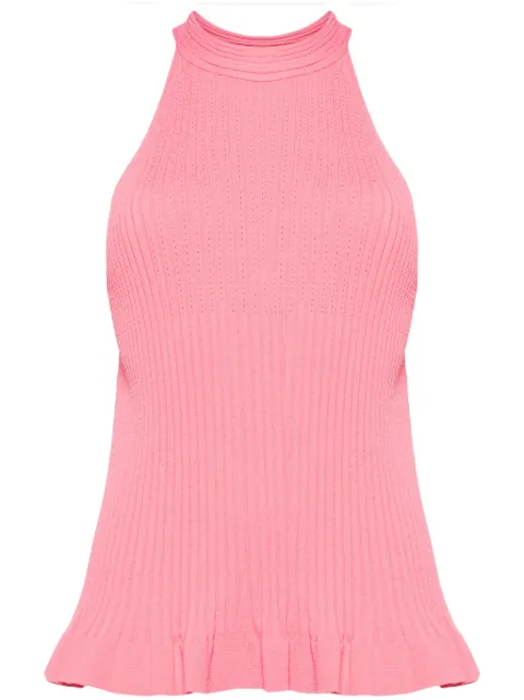 Semicouture top de canalé con cuello halter