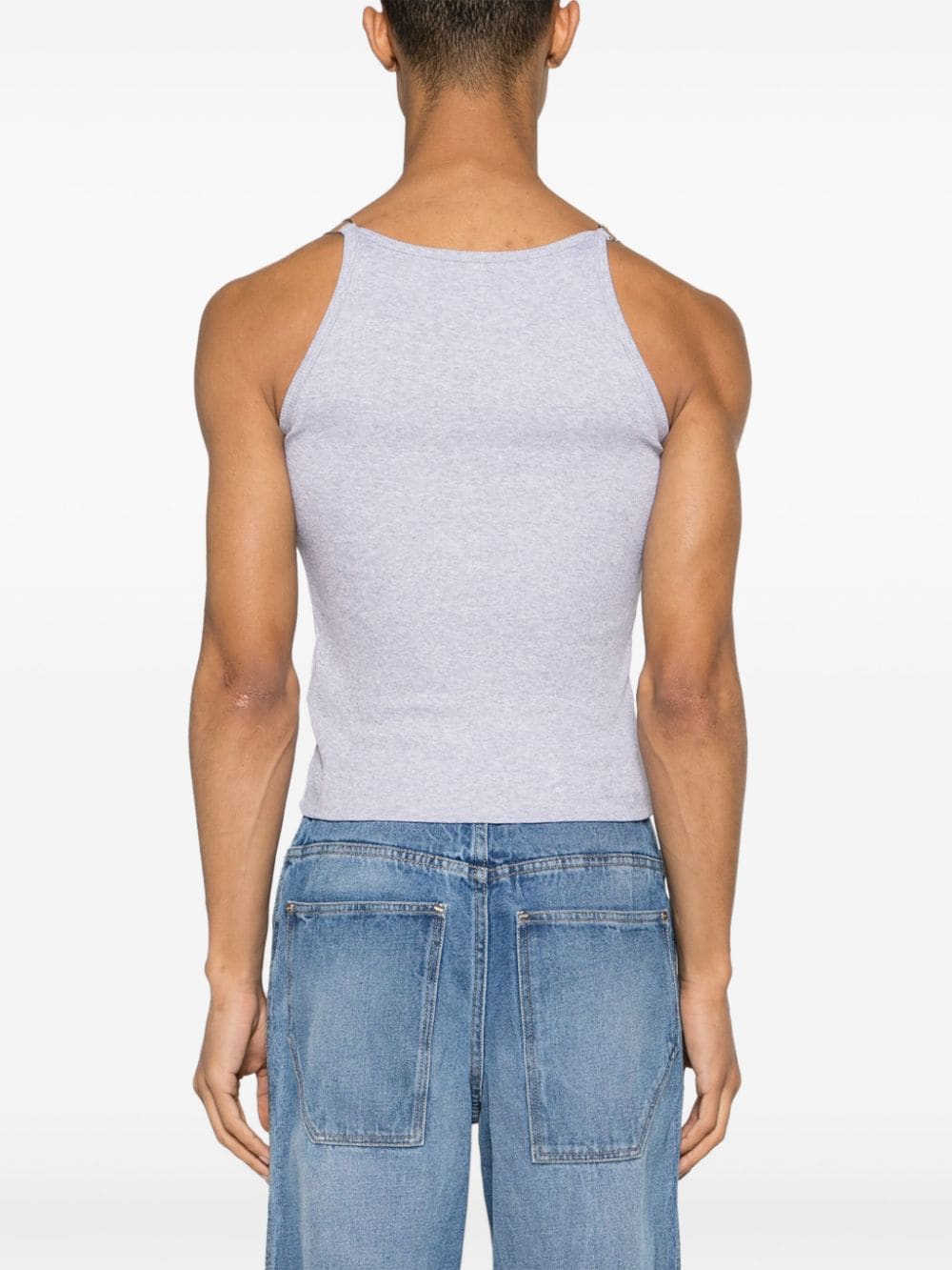 Shop Dion Lee Wire Strap Organic Cotton Tank Top In Grey