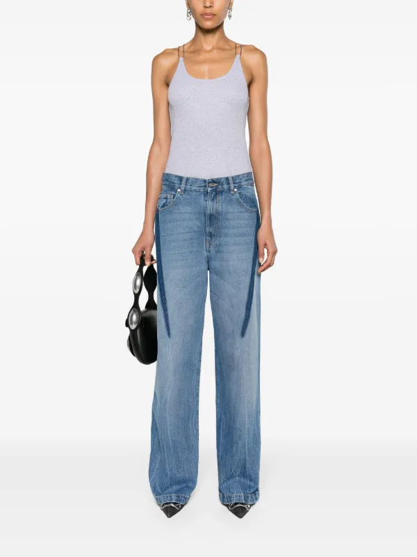 Dion Lee Wire Strap Organic Cotton Tank Top | Grey | FARFETCH