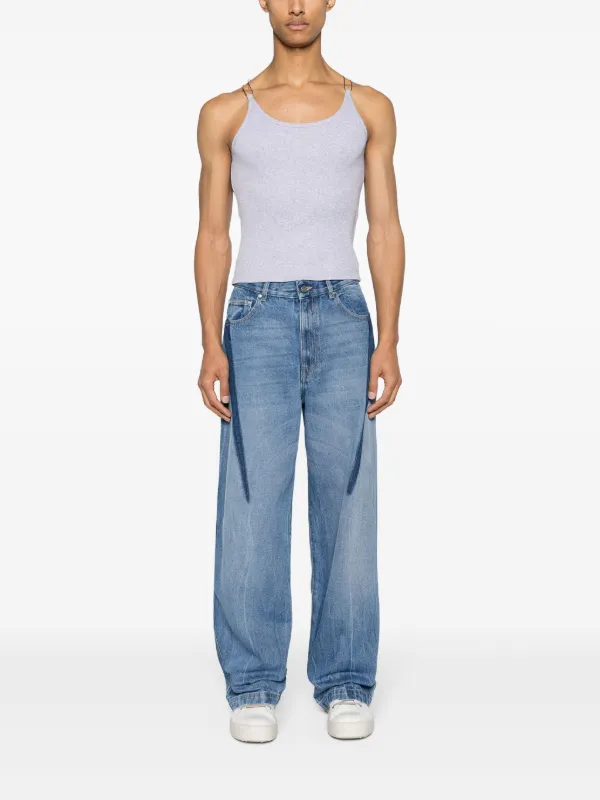 Dion Lee Wire Strap Organic Cotton Tank Top | Grey | FARFETCH