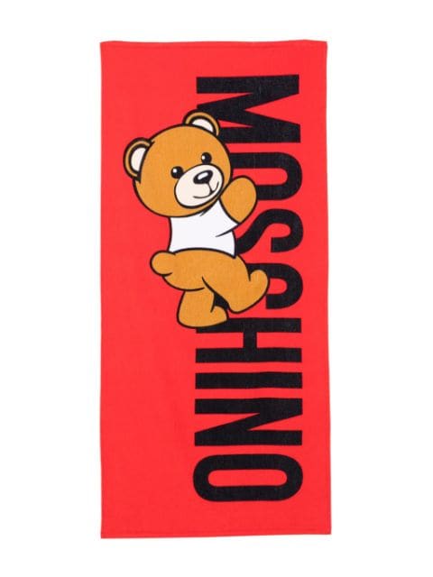 Moschino Kids Teddy-Bear-print cotton towel