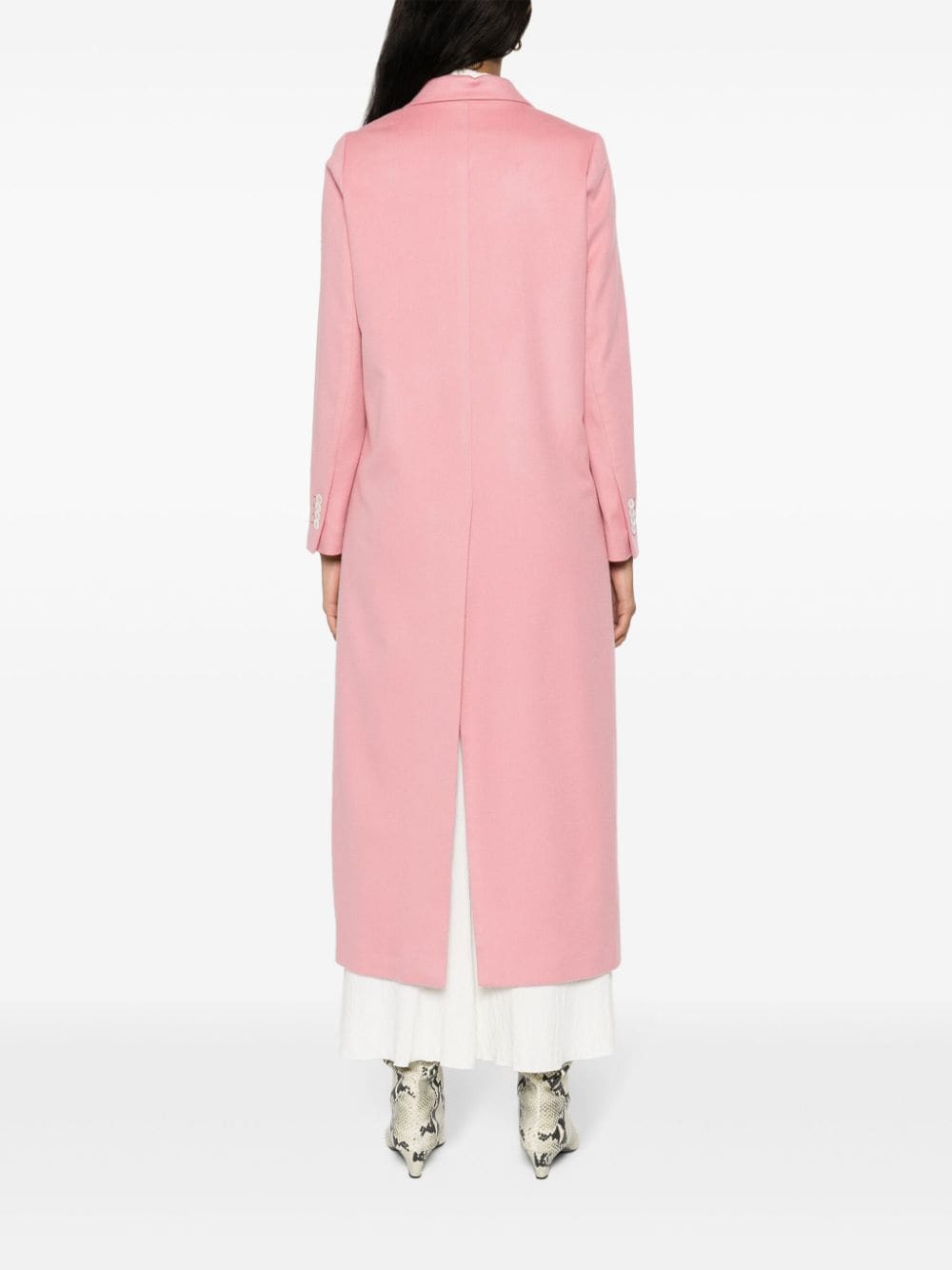 Shop Kiton Cashmere Maxi Coat In Pink