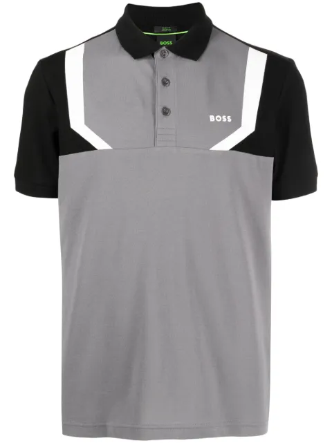 BOSS panelled piqué polo shirt