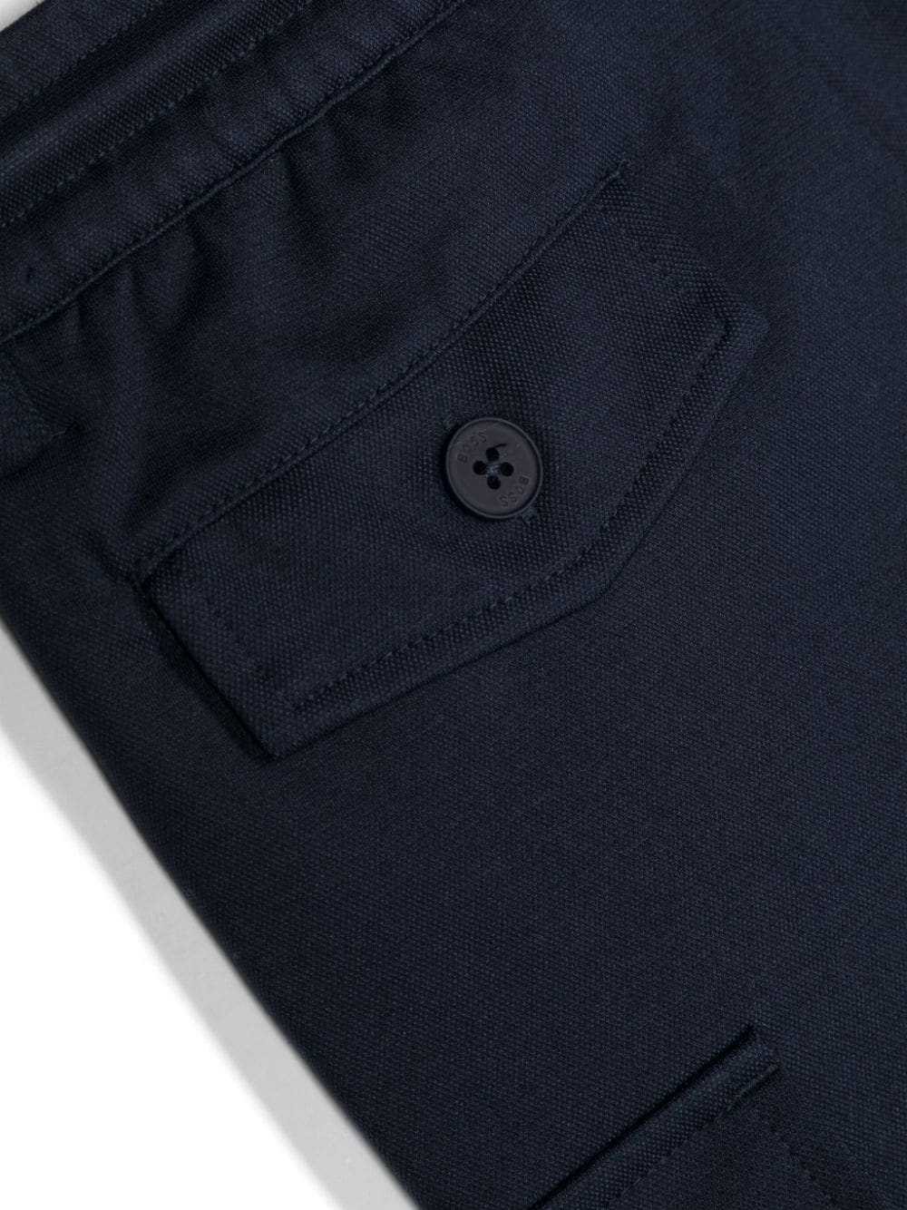 Shop Bosswear Elasticated-waistband Cotton Shorts In Blue