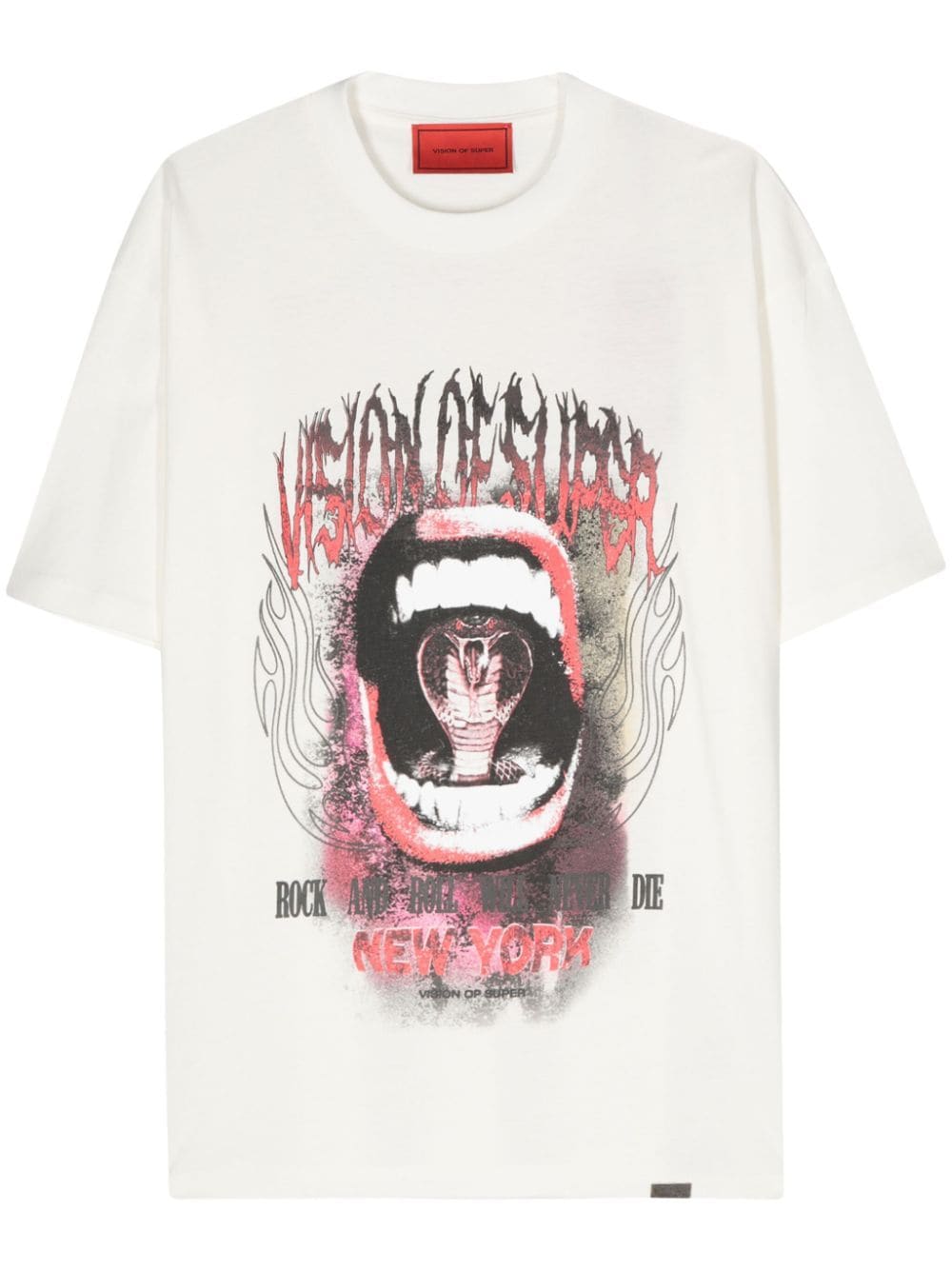 Vision Of Super Cobra Mouth Cotton T-shirt In White
