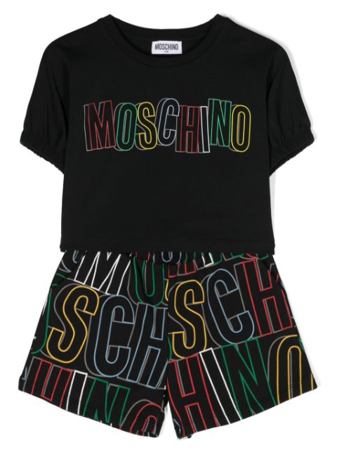 Moschino Kids logo-print cotton shorts set